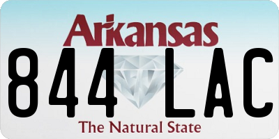 AR license plate 844LAC