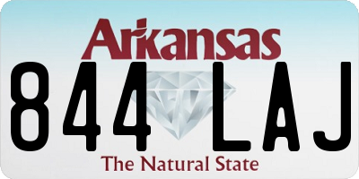 AR license plate 844LAJ