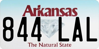 AR license plate 844LAL
