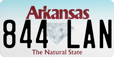 AR license plate 844LAN