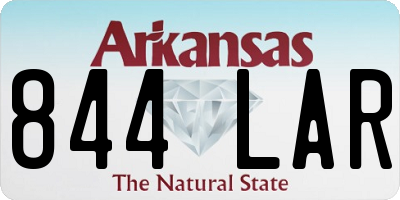 AR license plate 844LAR