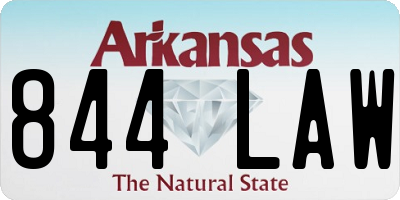 AR license plate 844LAW