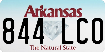 AR license plate 844LCO