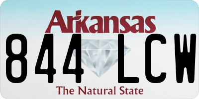 AR license plate 844LCW