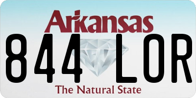 AR license plate 844LOR