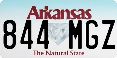 AR license plate 844MGZ