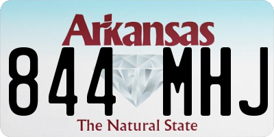 AR license plate 844MHJ