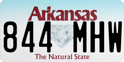 AR license plate 844MHW