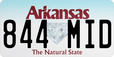 AR license plate 844MID