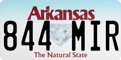 AR license plate 844MIR