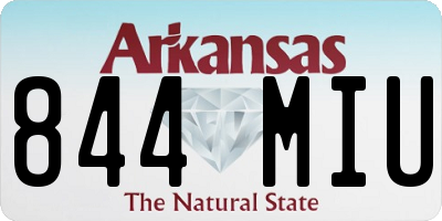 AR license plate 844MIU