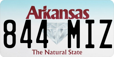 AR license plate 844MIZ
