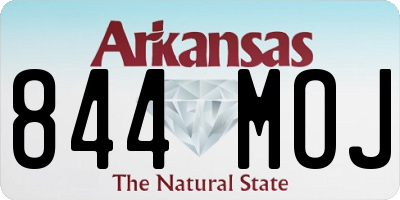 AR license plate 844MOJ