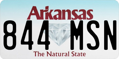 AR license plate 844MSN