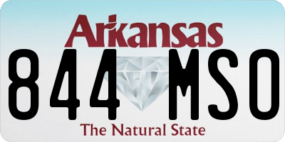 AR license plate 844MSO