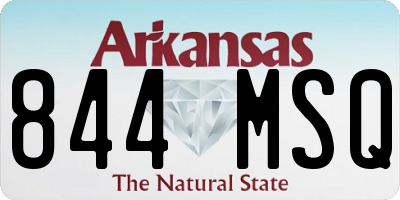 AR license plate 844MSQ