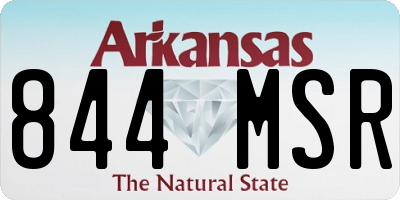 AR license plate 844MSR