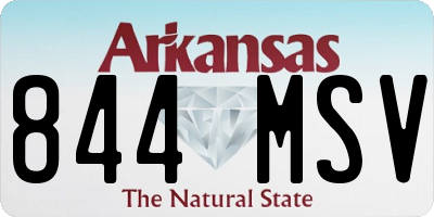 AR license plate 844MSV