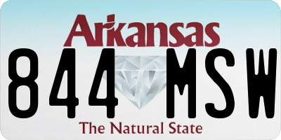 AR license plate 844MSW