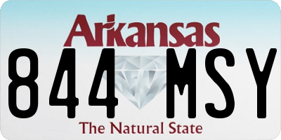 AR license plate 844MSY