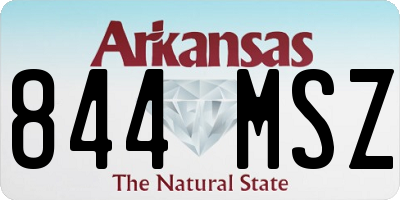 AR license plate 844MSZ