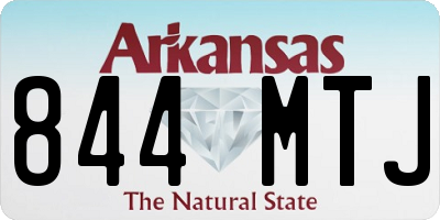 AR license plate 844MTJ