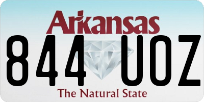 AR license plate 844UOZ