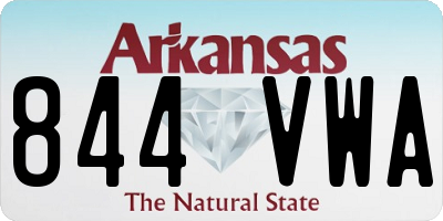 AR license plate 844VWA