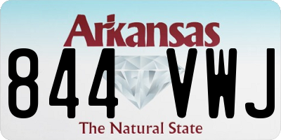 AR license plate 844VWJ
