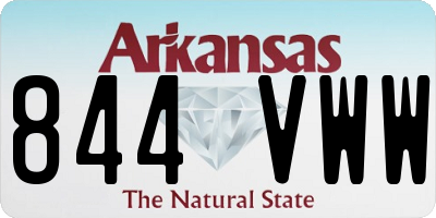 AR license plate 844VWW