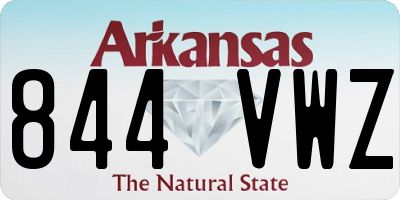 AR license plate 844VWZ