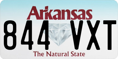 AR license plate 844VXT