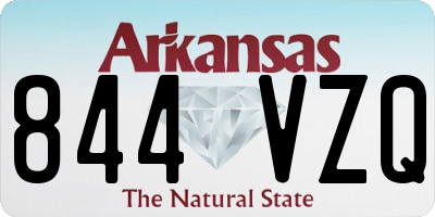 AR license plate 844VZQ