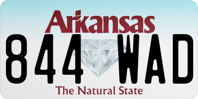 AR license plate 844WAD