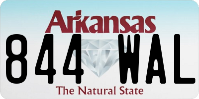 AR license plate 844WAL