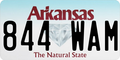 AR license plate 844WAM