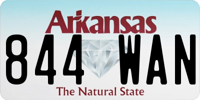 AR license plate 844WAN