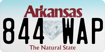 AR license plate 844WAP