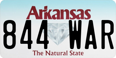 AR license plate 844WAR