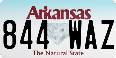 AR license plate 844WAZ