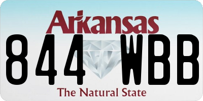 AR license plate 844WBB