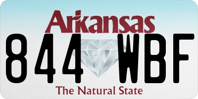 AR license plate 844WBF