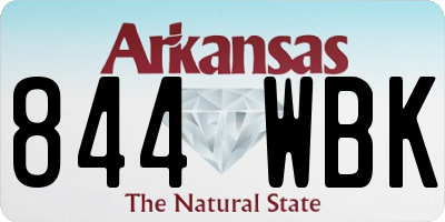 AR license plate 844WBK