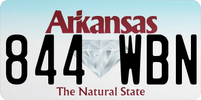 AR license plate 844WBN
