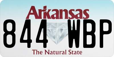 AR license plate 844WBP