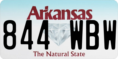 AR license plate 844WBW