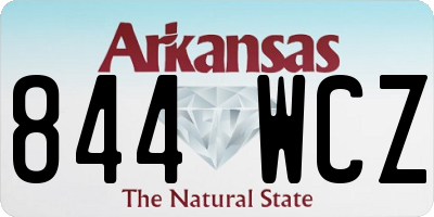 AR license plate 844WCZ