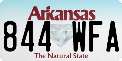 AR license plate 844WFA