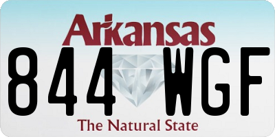 AR license plate 844WGF