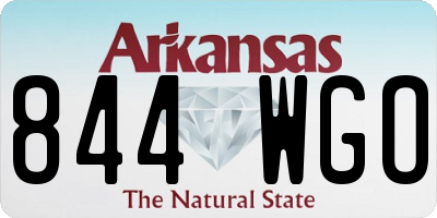 AR license plate 844WGO